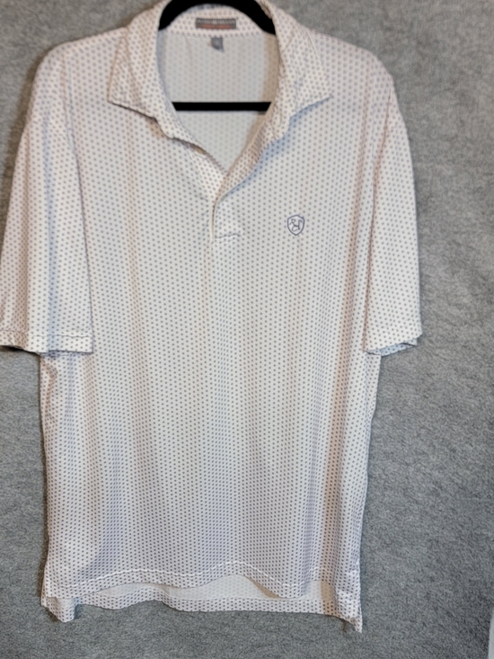 Peter Millar Other - Peter Millar Summer Comfort Polo In White And Purple Size Medium